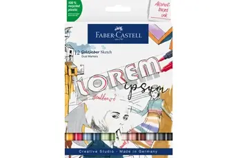 12 Feutres de coloriage - A base d'alcool - Double pointes - Goldfaber Sketch - Faber Castell
