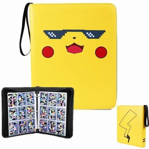 Classeur pour Cartes à Collectionner - KENLUMO - Jaune - 720 cartes - Reliure en cuir PU imperméable