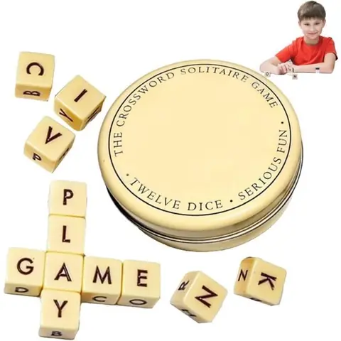 Jeu de société - Crossword - Ensemble de dés lettres - Éducatif - 1 joueur ou plus - À partir de 4 ans