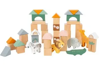 blocs de construction Safari junior bois brun 50-pièces