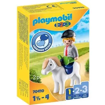 PLAYMOBIL 1.2.3 - 70410 - Garçon avec poney