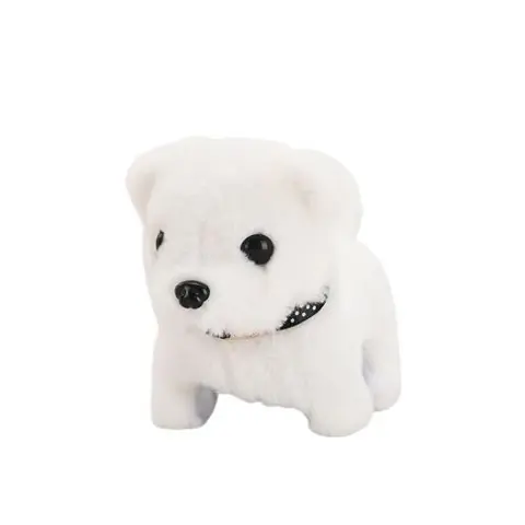 petite peluche chien blanc mignon realiste interactif marche bouge Robot Queue Remuant Électrique Jouet Animal Poupée pour enfant
