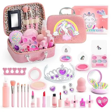 Kit de maquillage enfant - AUTREMENT - Jeu de création maquillage - Rose - Lavable et non toxique - Avec sac à main
