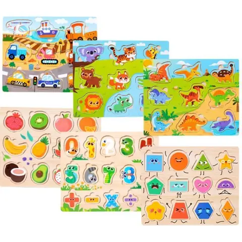 Puzzle Enfant - Jouet Enfant - 6 Pièces - Bois - Animaux - 2-3 Ans