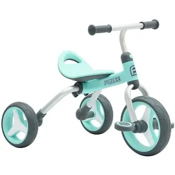 FUNBEE Porteur Tricycle 2 en 1 bleu clair Pour Enfant