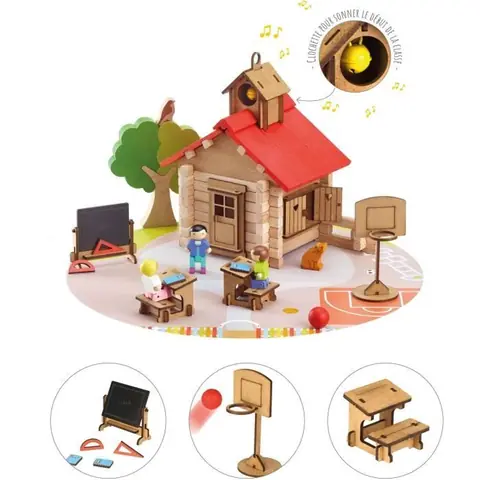 Lécole du village - Jeu de construction - JEUJURA - 125 pièces