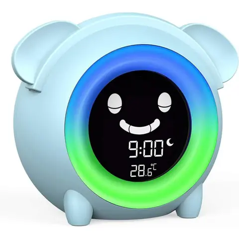 Réveil pour enfants horloge dapprentissage du sommeil pour tout-petits avec veilleuse machine à sons pour sendormir