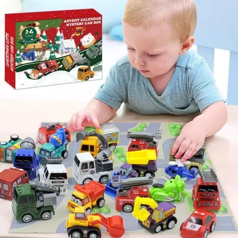 Calendrier de lavent enfant - PIMPIMSKY - 24 pièces de voitures différentes - Mixte - Blanc - A partir de 3 ans