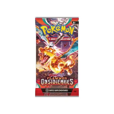 Pokemon Ecarlate et Violet : Flammes Obsidiennes EV03 - Un Booster De 10 Cartes A Collectionner Française + 1 Carte tigre