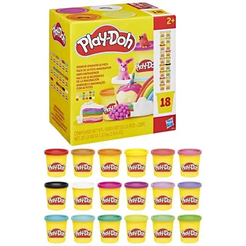 Play-Doh Pack de 18 pots imagination loisirs créatifs de pâte à modeler pour enfants dès 2 ans