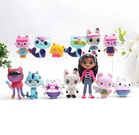 figurine gabby chat la maison magique 13pcs/lot jouet enfant marinette chat boite cadeau fille dessin anime