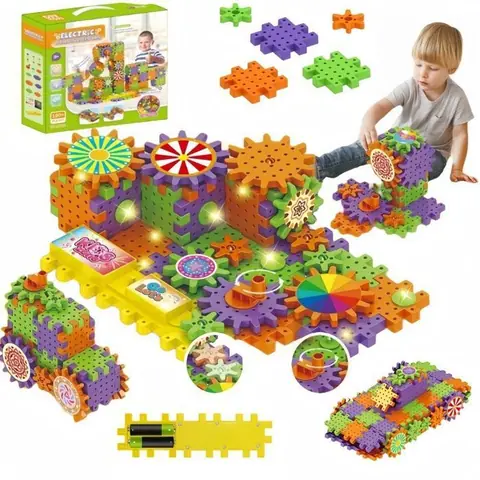 Jouet de Construction à Engrenages - Gears!  - 190 Pièces - Jouet STEM Éducatif pour Enfants 3 Ans+