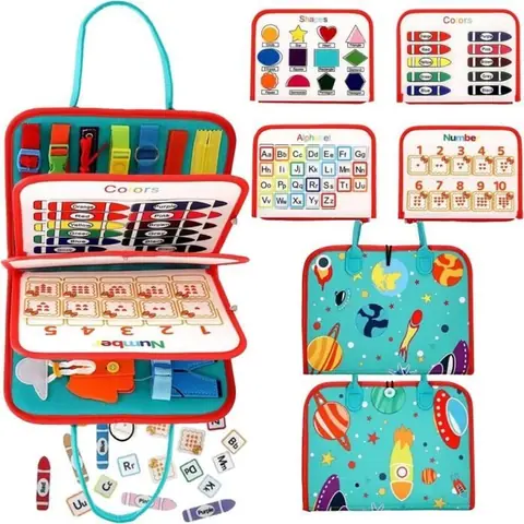 Busy Board pour Enfants 5 Couches Montessori Jouet Tableau Activités pour 1 2 3 4 Ans pour Les Tout-Petits Enfants pour Apprendre