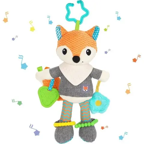 Bébé Jouets de PoussettesBerceau Hochet JouetsPeluche Bébé à Clip pour Poussettecadeaux pour garçons Filles 6 Mois+(Orange)