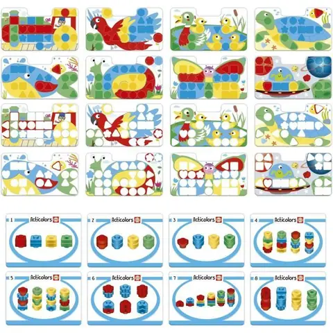 Articolors - Jeu éducatif - EDUCA - Empilement de jetons colorés et formes géométriques - Dès 2 ans