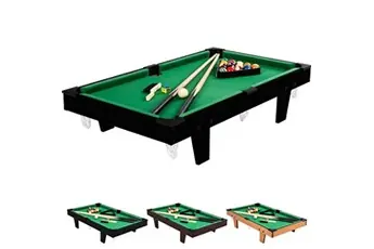 Mini table de billard 92x52x19cm, couleur au choix bois clair, bois foncé ou noir + accessoires - Couleur : Noir