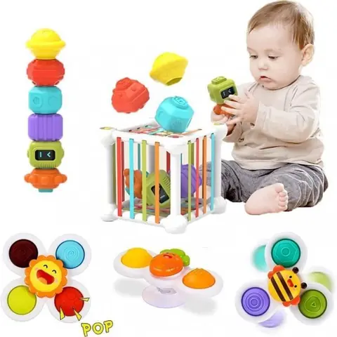 Jouets éducatifs - Montessori - Cube dactivité - 12 pièces - Multicolore - Pour bébés 1-3 ans
