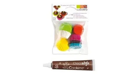 Stylo chocolat + 140 mini caissettes à cupcakes