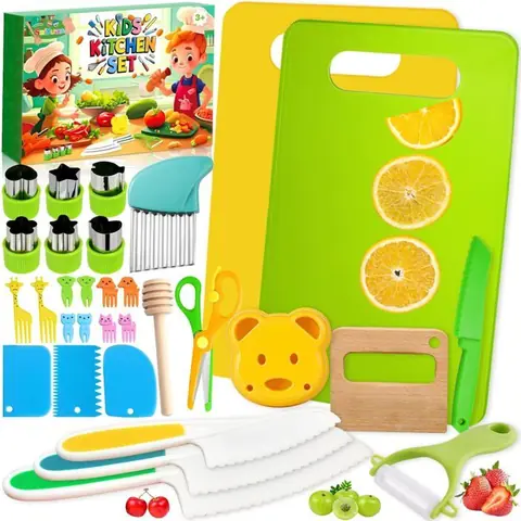 Kit cuisine enfant - ETHNICS ORIGINS - 31 pièces - Sans BPA - Bords arrondis - Dès 3 ans