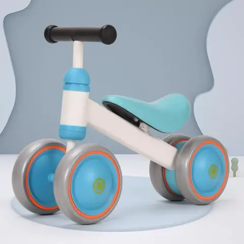Tricycle à 4 roues pour enfants de 1 à 3 ans - YN® - Véhicule déquilibre - Bleu et blanc