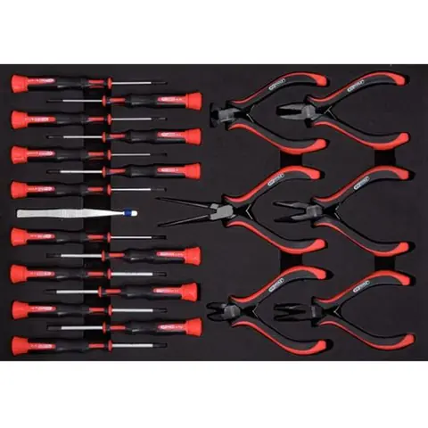 Jeu de pinces et tournevis électroniques, 21 pièces