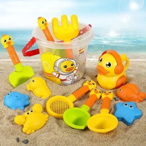 Jouet de Plage Enfant - Seau Plage Roue À Eau Moules à Sable - Jaune - Mixte - A partir de 3 ans
