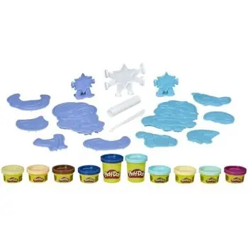 PLAY-DOH - La Reine des neiges 2 - Créations des neiges - créer ses propres personnages Anna et Elsa - 10 Pots de pâte atoxique