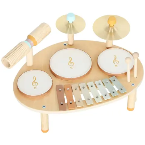 Jeux de tambours pour bébé - AIYAPLAY - instruments de musique avec xylophone - bois - naturel