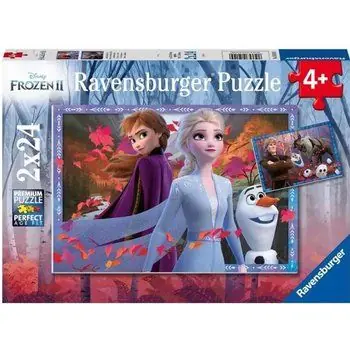 LA REINE DES NEIGES 2 Puzzles 2x24 pièces - Vers des contrées glacées  - Ravensburger - Lot de puzzles enfant - Dès 4 ans