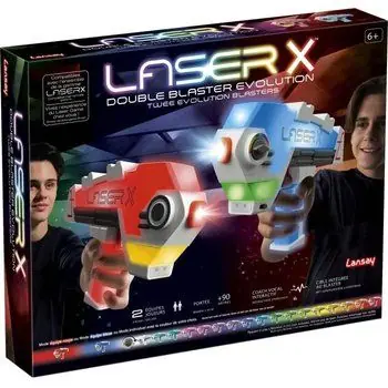 LANSAY - LASER X® - Double Blaster Évolution - Jeu de Laser Game - Portée jusqu'à 90 mètres - Dès 6 ans