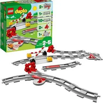 LEGO® 10882 DUPLO Town Les Rails du Train Jeu de Construction, Circuit avec Brique d'Action Rouge pour Enfants de 2 - 5 ans_x000D_