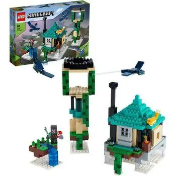 LEGO® 21173 Minecraft™ La tour du ciel Jouet pour Garçons et Filles avec Figurines de Pilote, Chat et 2 Phantoms Volants