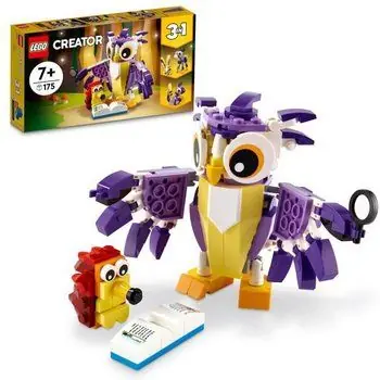 LEGO® 31125 Creator 3 en 1 Fabuleuses Créatures De La Forêt, Du Lapin à la Chouette en Passant par l'Écureuil, Figurines d'Animaux