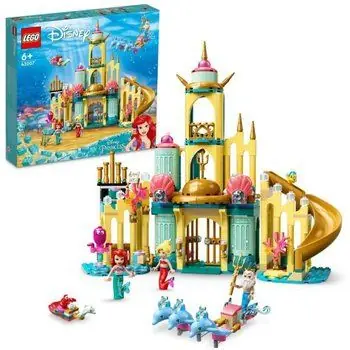 LEGO® 43207 Disney Le Palais Sous-Marin D’Ariel, Ensemble à Construire Château de Princesse, Avec Mini Poupée La Petite Sirène