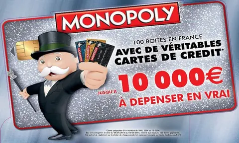 Opération cartes de crédit avec Monopoly