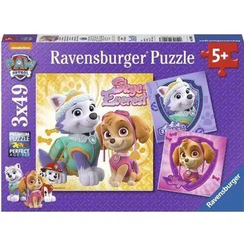 PAT' PATROUILLE Puzzles 3x49 pièces - Charmantes chiennes - Ravensburger - Lot de puzzles enfant - Dès 5 ans