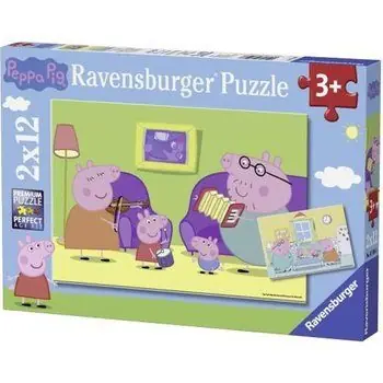 PEPPA PIG Puzzles 2x12 pièces - A la maison - Ravensburger - Lot de puzzles enfant - Dès 3 ans