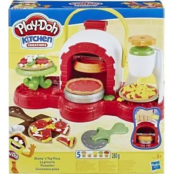 PLAY-DOH - Kitchen - La Pizzeria avec 5 Pots de Pâte à modeler