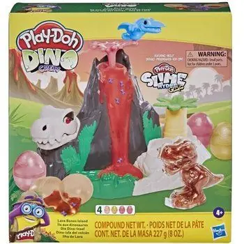 PLAY-DOH - Slime - Dino Crew - Jouet Île aux Dinosaures - avec pâte HydroGlitz atoxique - pour enfants dès 4 ans