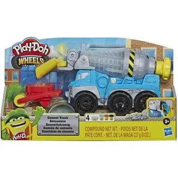 PLAY-DOH - Wheels - Bétonnière - Jouet pour enfants avec 4 couleurs de pâte PLAY-DOH - atoxique