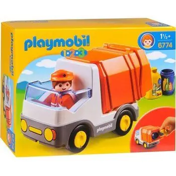 PLAYMOBIL 6774 - PLAYMOBIL 1.2.3 - Camion Poubelle