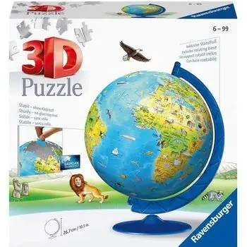 Puzzle 3D Globe terrestre 180 pièces - Ravensburger - Puzzle enfant 3D éducatif - sans colle - Dès 7 ans