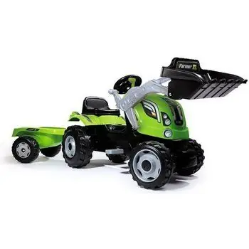 SMOBY Tracteur  à pédales Farmer Max + Remorque