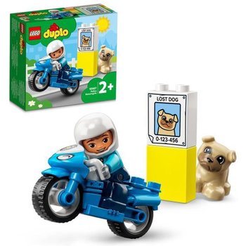 LEGO® 10967 DUPLO La Moto De Police, Jouet Pour les Enfants de 2 Ans et Plus, Développement De La Motricité Fine