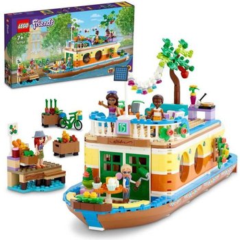 LEGO® 41702 Friends La Péniche, Jouet Bateau pour Enfants dès 7 ans avec Jardin, 4 Mini-Poupées, Figurines Animaux, Set Nature