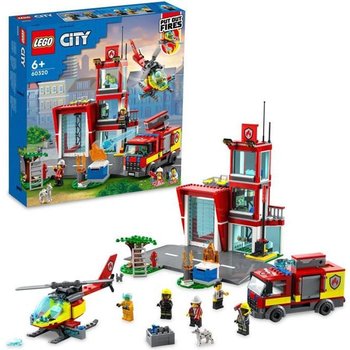 LEGO® 60320 City Fire La Caserne Des Pompiers, Set avec Garage, Jouet Camion et Hélicoptère pour les Enfants dès 6 ans
