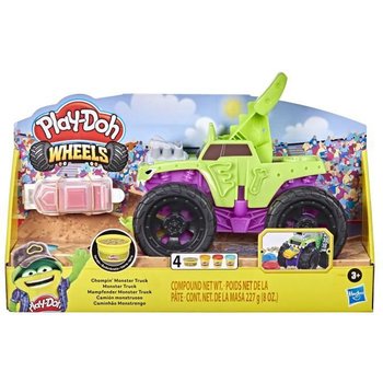 PLAY-DOH – Wheels – Jouet Monster Truck avec voiture et 4 couleurs