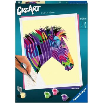 CreArt – grand – Zebre – Ravensburger – Coffret complet – Peinture au numéro Adulte – Dès 12 ans