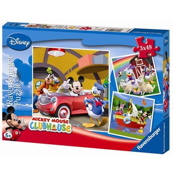 MICKEY MOUSE Puzzles 3×49 pièces – Tout le monde aime Mickey – Ravensburger – Lot de puzzles enfant – Dès 5 ans