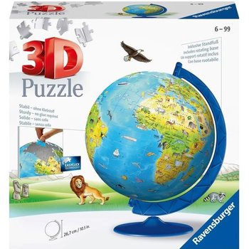 Puzzle 3D Globe terrestre 180 pièces – Ravensburger – Puzzle enfant 3D éducatif – sans colle – Dès 7 ans